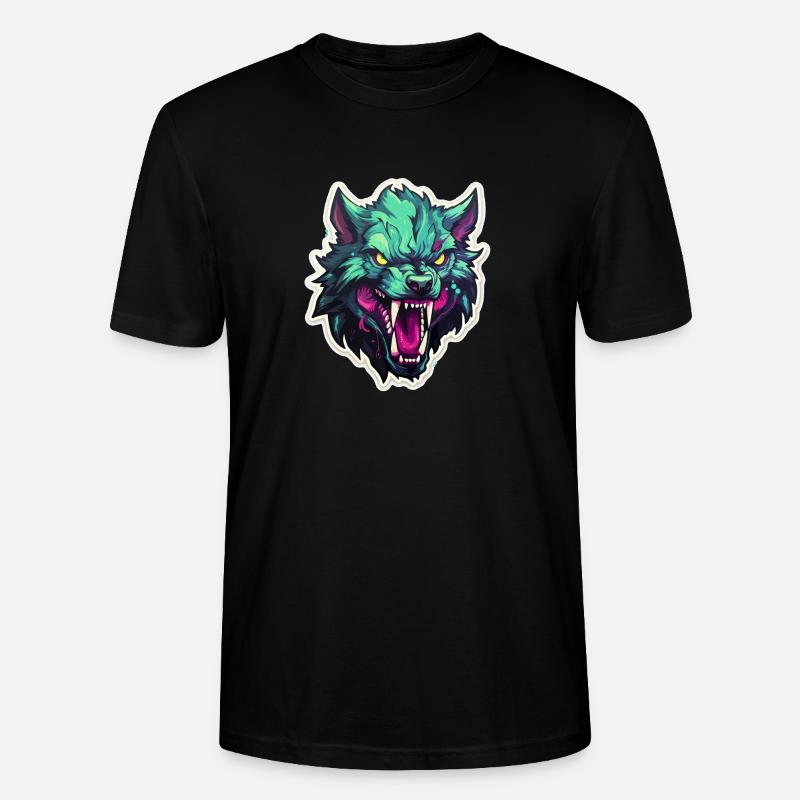 Wolf - Illustration - Stanley/Stella Unisex Bio-T-Shirt CRAFTER - Schwarz
