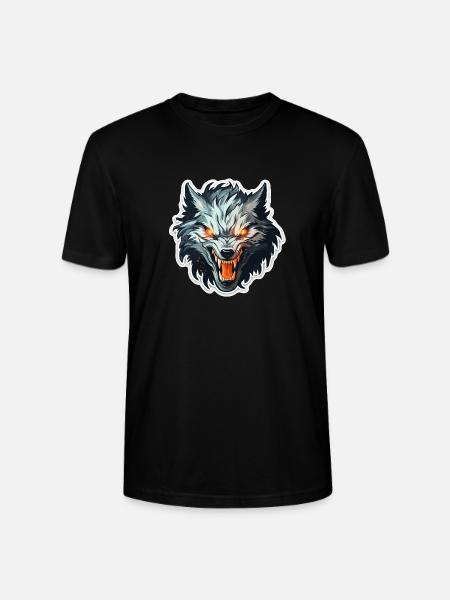 Wolf - Illustration - Stanley/Stella CRAFTER Unisex Organic T-Shirt - black