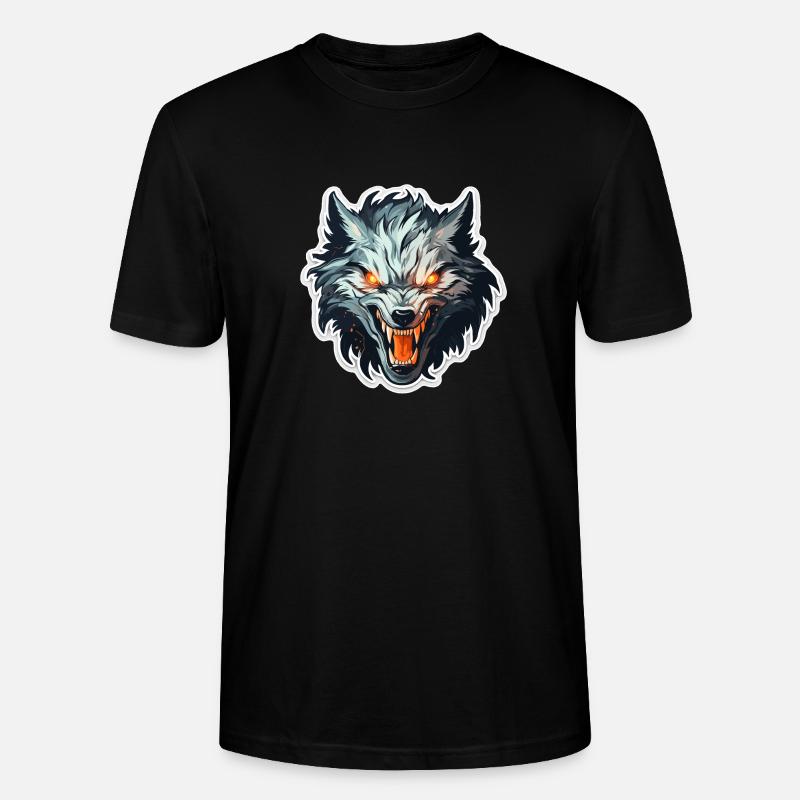 Wolf - Illustration - Stanley/Stella Unisex Bio-T-Shirt CRAFTER - Schwarz