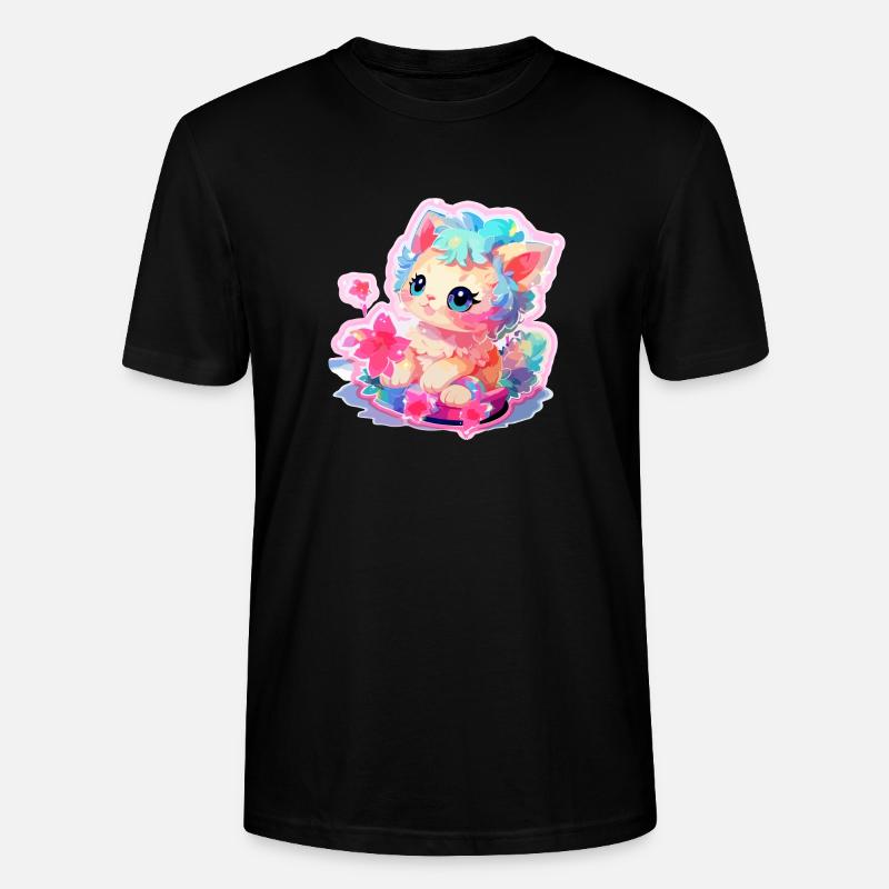 Chat - illustration - T-shirt bio CRAFTER Stanley Stella Unisexe - noir