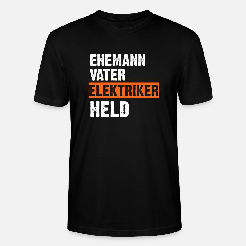 Ehemann Vater Elektriker Held - Stanley/Stella Unisex Bio-T-Shirt CRAFTER - Schwarz