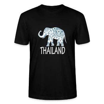 Thailand Elefant - Stanley/Stella Unisex Bio-T-Shirt CRAFTER - Schwarz - Vorne - Alina (178cm) & Michal (187cm)