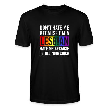 lgBT - Stanley/Stella Unisex Bio-T-Shirt CRAFTER - Schwarz - Vorne - Alina (178cm) & Michal (187cm)