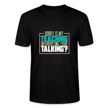 Enseigner l’enseignement perturbant les élèves cadeau - T-shirt bio CRAFTER Stanley Stella Unisexe - noir - Devant - Alina (178cm) & Michal (187cm)