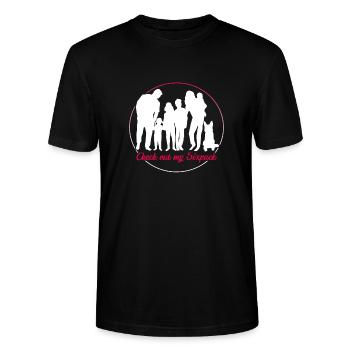 Söhner et Haverie, frères et soeurs de la famille Sixpack - T-shirt bio CRAFTER Stanley Stella Unisexe - noir - Devant - Alina (178cm) & Michal (187cm)