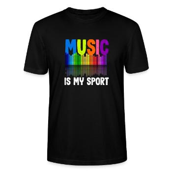 Musik ist mein Sport für Musiker - Stanley/Stella Unisex Bio-T-Shirt CRAFTER - Schwarz - Vorne - Alina (178cm) & Michal (187cm)