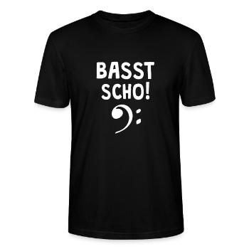 Bassist Geschenk Bayern Bassgitarre Basst Scho - Stanley/Stella Unisex Bio-T-Shirt CRAFTER - Schwarz - Vorne - Alina (178cm) & Michal (187cm)