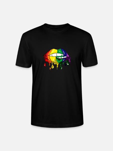 LGBT Lips Merch - Stanley/Stella CRAFTER Unisex Organic T-Shirt - black