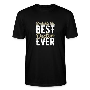 doctor - Stanley/Stella CRAFTER Unisex Organic T-Shirt - black - Front - Alina (178cm) & Michal (187cm)