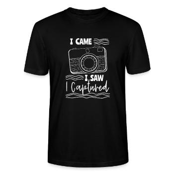 photographer - Stanley/Stella CRAFTER Unisex Organic T-Shirt - black - Front - Alina (178cm) & Michal (187cm)
