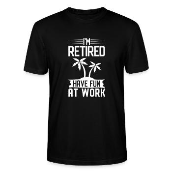 pensioner - Stanley/Stella CRAFTER Unisex Organic T-Shirt - black - Front - Alina (178cm) & Michal (187cm)
