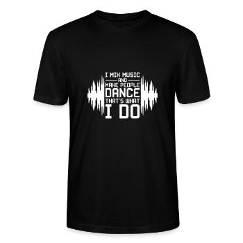 dj - T-shirt bio CRAFTER Stanley Stella Unisexe - noir - Devant - Alina (178cm) & Michal (187cm)