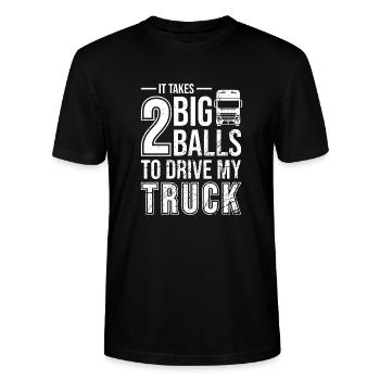 trucker - Stanley/Stella CRAFTER Unisex Organic T-Shirt - black - Front - Alina (178cm) & Michal (187cm)