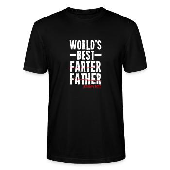 Funny father's day gift husband daughter father son - Stanley/Stella CRAFTER Unisex Organic T-Shirt - black - Front - Alina (178cm) & Michal (187cm)