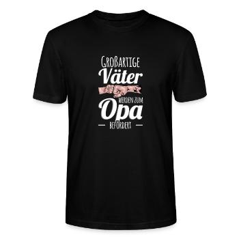 Mann Opa Vatertagsgeschenk Papa Vater Opa Vatertag - Stanley/Stella Unisex Bio-T-Shirt CRAFTER - Schwarz - Vorne - Alina (178cm) & Michal (187cm)