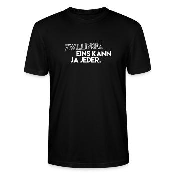 Vatertagsgeschenk Zwilling Papa Vater Vatertag - Stanley/Stella Unisex Bio-T-Shirt CRAFTER - Schwarz - Vorne - Alina (178cm) & Michal (187cm)