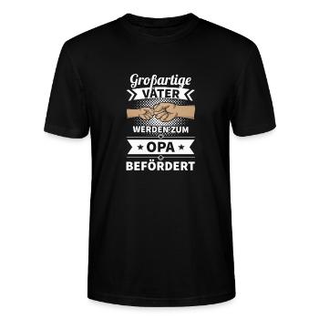 Mann Opa Vatertagsgeschenk Papa Vater Opa Vatertag - Stanley/Stella Unisex Bio-T-Shirt CRAFTER - Schwarz - Vorne - Alina (178cm) & Michal (187cm)
