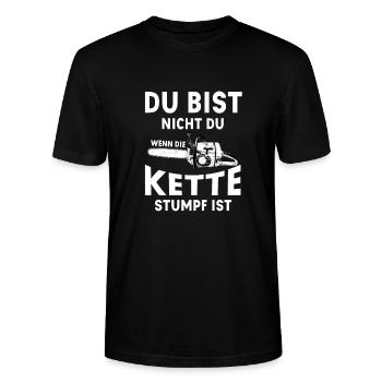 Du Bist Nicht Du Wenn Die Kette Stumpf Ist Spruch - Stanley/Stella Unisex Bio-T-Shirt CRAFTER - Schwarz - Vorne - Alina (178cm) & Michal (187cm)