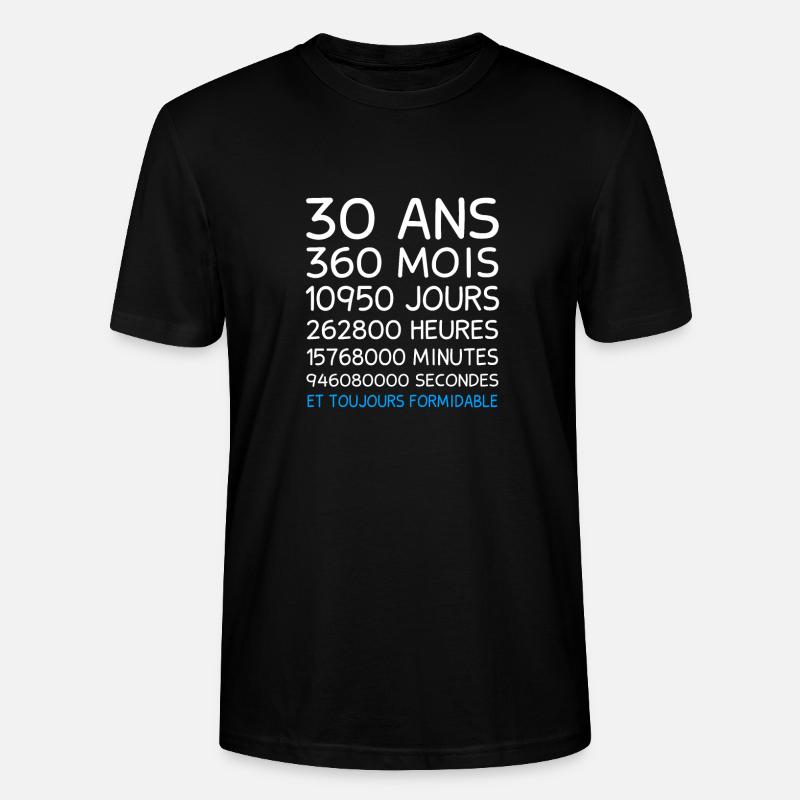 30 Ans Anniversaire Cadeau - Stanley/Stella Unisex Bio-T-Shirt CRAFTER - Schwarz