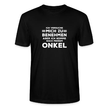 Onkel - Stanley/Stella Unisex Bio-T-Shirt CRAFTER - Schwarz - Vorne - Alina (178cm) & Michal (187cm)