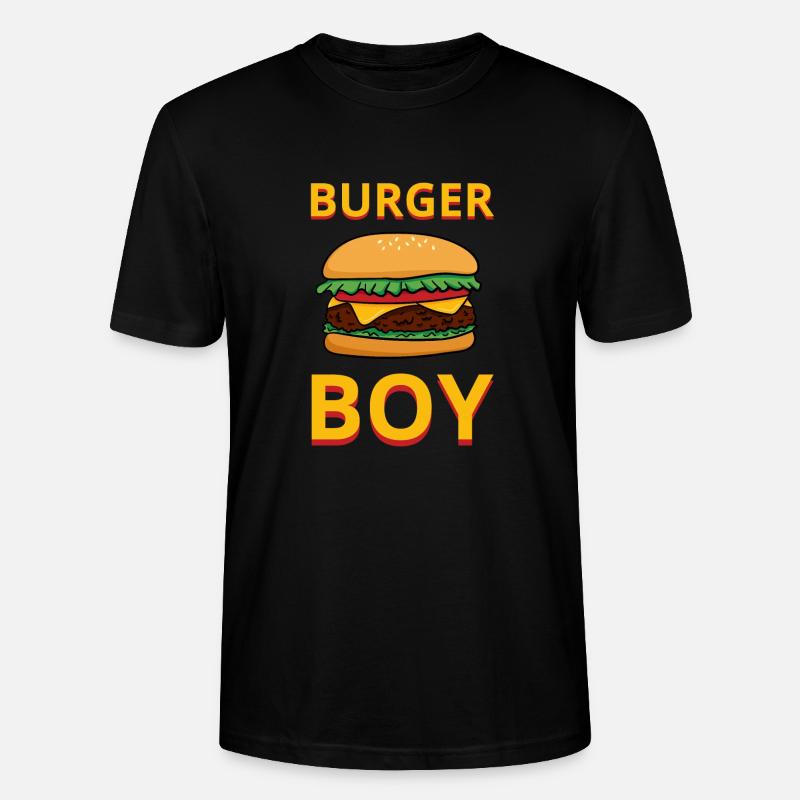 Burger Boy Hamburger Chef Restaurant - Stanley/Stella CRAFTER Unisex Organic T-Shirt - black