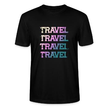 Travel travel travel travel World Traveler World V - Stanley/Stella Unisex Bio-T-Shirt CRAFTER - Schwarz - Vorne - Alina (178cm) & Michal (187cm)