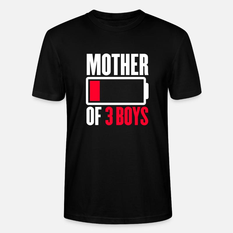 Mère de 3 garçons - T-shirt bio CRAFTER Stanley Stella Unisexe - noir