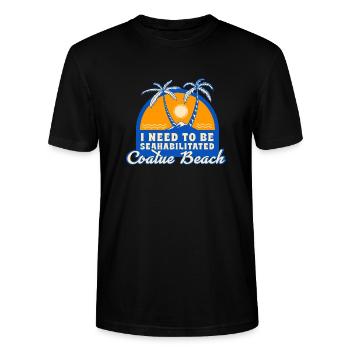 I Need To Be Seahabilitated Coatue Beach Summer - Stanley/Stella Unisex Bio-T-Shirt CRAFTER - Schwarz - Vorne - Alina (178cm) & Michal (187cm)