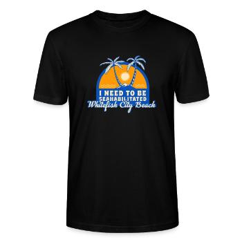 I Need To Be Seahabilitated Whitefish City Beach - Stanley/Stella Unisex Bio-T-Shirt CRAFTER - Schwarz - Vorne - Alina (178cm) & Michal (187cm)