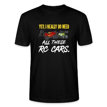 RC Car Ferngesteuertes Auto - Stanley/Stella Unisex Bio-T-Shirt CRAFTER - Schwarz - Vorne - Alina (178cm) & Michal (187cm)