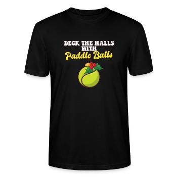 Deck Les couloirs avec entraîneur de joueur de paddle ball - T-shirt bio CRAFTER Stanley Stella Unisexe - noir - Devant - Alina (178cm) & Michal (187cm)