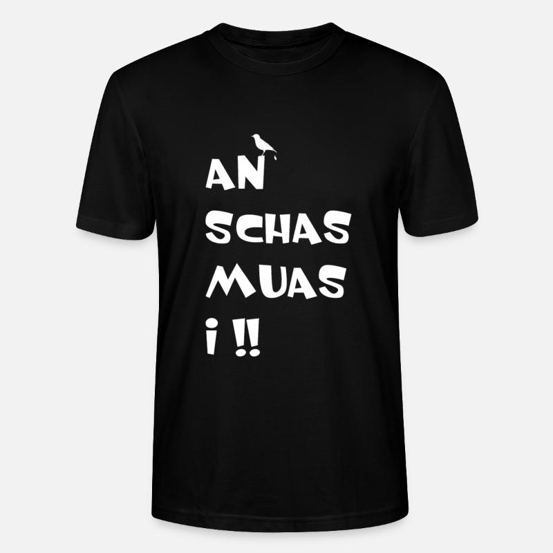 An Schas muas i - Stanley/Stella Unisex Bio-T-Shirt CRAFTER - Schwarz