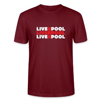 Liverpool - T-shirt bio CRAFTER Stanley Stella Unisexe - bordeaux - Devant - Alina (178cm) & Michal (187cm)