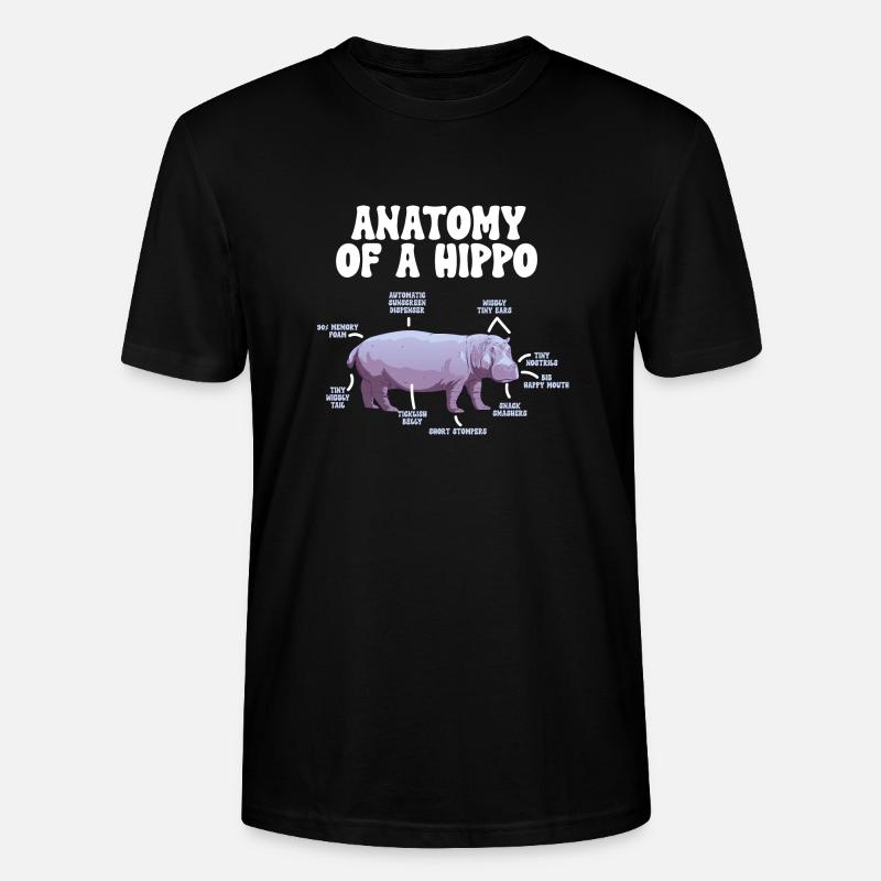 Flusspferd Nilpferd - Stanley/Stella Unisex Bio-T-Shirt CRAFTER - Schwarz