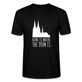 Kölner Dom Köln Geschenkidee Silhouette Karneval - Stanley/Stella Unisex Bio-T-Shirt CRAFTER - Schwarz - Vorne - Alina (178cm) & Michal (187cm)