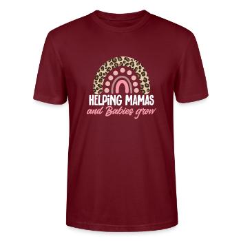 Lactation Consultant IBCLC - Stanley/Stella CRAFTER Unisex Organic T-Shirt - burgundy - Front - Alina (178cm) & Michal (187cm)