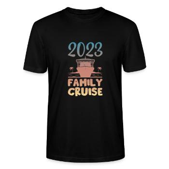 Croisières en famille - T-shirt bio CRAFTER Stanley Stella Unisexe - noir - Devant - Alina (178cm) & Michal (187cm)