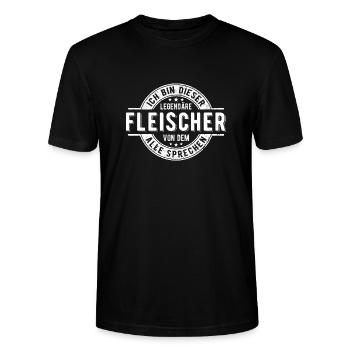 Fleischer Metzger - Stanley/Stella Unisex Bio-T-Shirt CRAFTER - Schwarz - Vorne - Alina (178cm) & Michal (187cm)