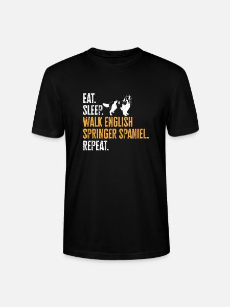 English Springer Spaniel Dog - Stanley/Stella CRAFTER Unisex Organic T-Shirt - black