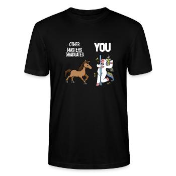 Master's Degree Studium Master Abschluss - Stanley/Stella Unisex Bio-T-Shirt CRAFTER - Schwarz - Vorne - Alina (178cm) & Michal (187cm)