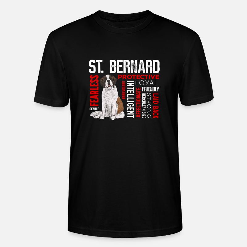 Saint-Bernard Chien Saint-Bernard - T-shirt bio CRAFTER Stanley Stella Unisexe - noir