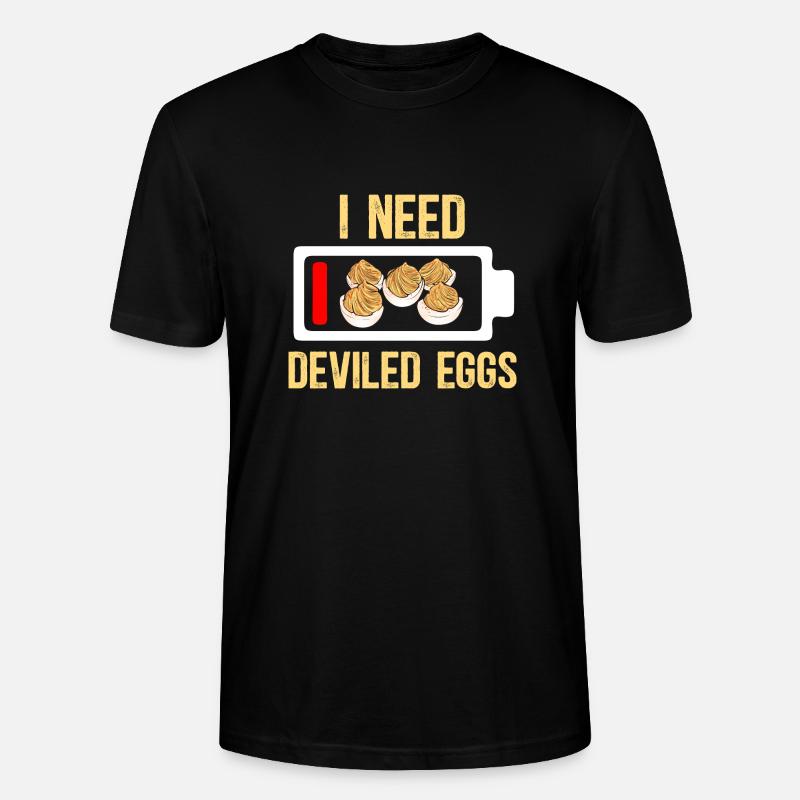Gefüllte Eier Deviled Eggs - Stanley/Stella Unisex Bio-T-Shirt CRAFTER - Schwarz