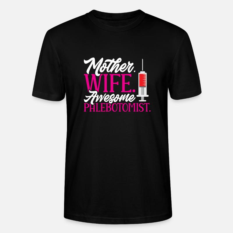 Phlebotomie Blutabnahme Blut Krankenschwester - Stanley/Stella Unisex Bio-T-Shirt CRAFTER - Schwarz