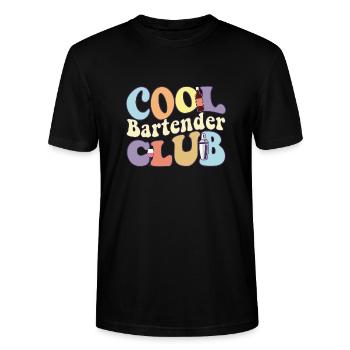 Cool Bartender Club Bartending Mixologist Team - Stanley/Stella Unisex Bio-T-Shirt CRAFTER - Schwarz - Vorne - Alina (178cm) & Michal (187cm)