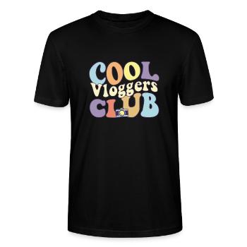 Cool Vloggers Club Social Media Content Creator - Stanley/Stella Unisex Bio-T-Shirt CRAFTER - Schwarz - Vorne - Alina (178cm) & Michal (187cm)