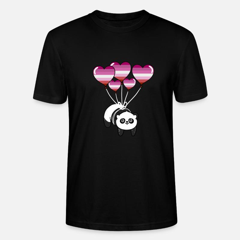 Panda Lesbian Pride - T-shirt bio CRAFTER Stanley Stella Unisexe - noir