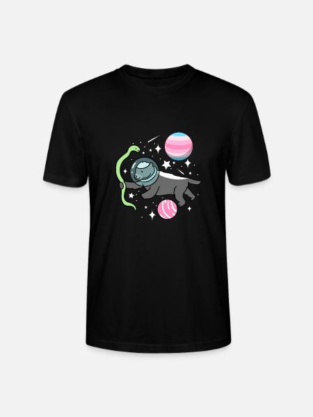 Honey Badger Astronaut Transfeminin - Stanley/Stella CRAFTER Unisex Organic T-Shirt - black