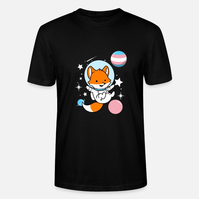 Fuchs Astronaut Trans Pride - Stanley/Stella Unisex Bio-T-Shirt CRAFTER - Schwarz