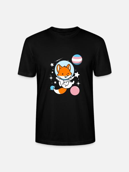 Fuchs Astronaut Trans Pride - Stanley/Stella CRAFTER Unisex Organic T-Shirt - black