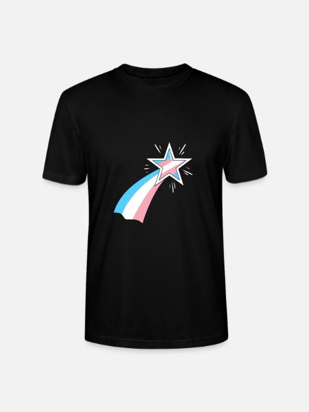 Trans Pride Star - Stanley/Stella CRAFTER Unisex Organic T-Shirt - black